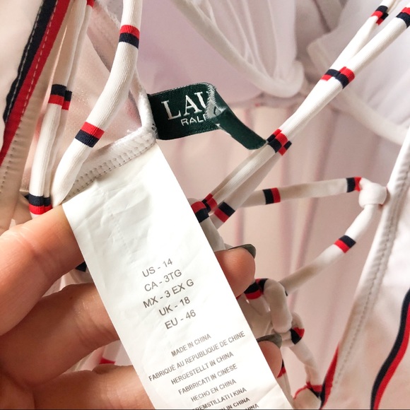 Lauren Ralph Lauren Dylan Striped One Pc Swimsuit - Picture 7 of 8